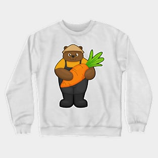 Bear as Farmer with Carrot Crewneck Sweatshirt